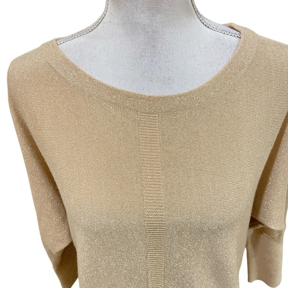 Lilly Pultizer metallic merino wool blend dolman sleeve cuff buttons dress small - Picture 4 of 14